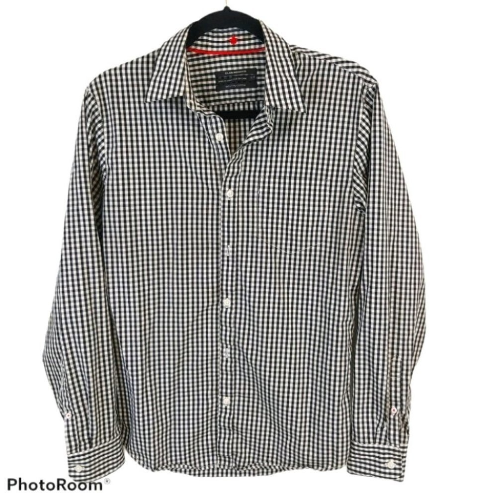 Club Monaco Gingham Checkered  Cotton Blouse sz S